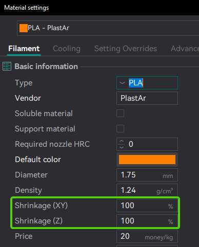 FilamentShrinkageCompensation